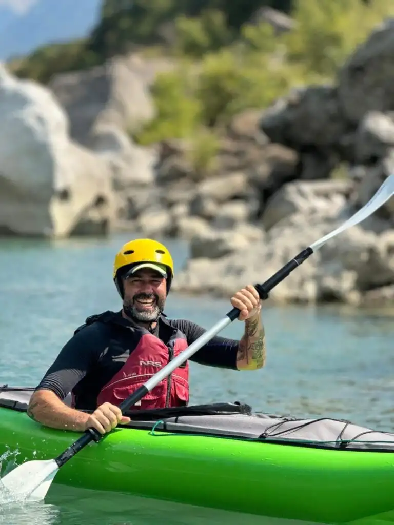 solo kayaking experience in Vjosa River Albania
