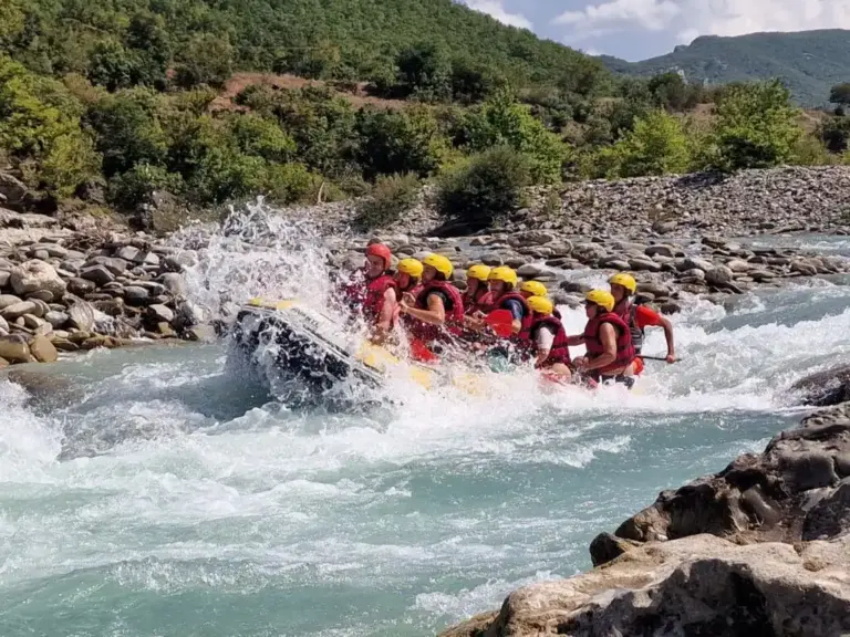 guided rafting trip in southern Albania river
