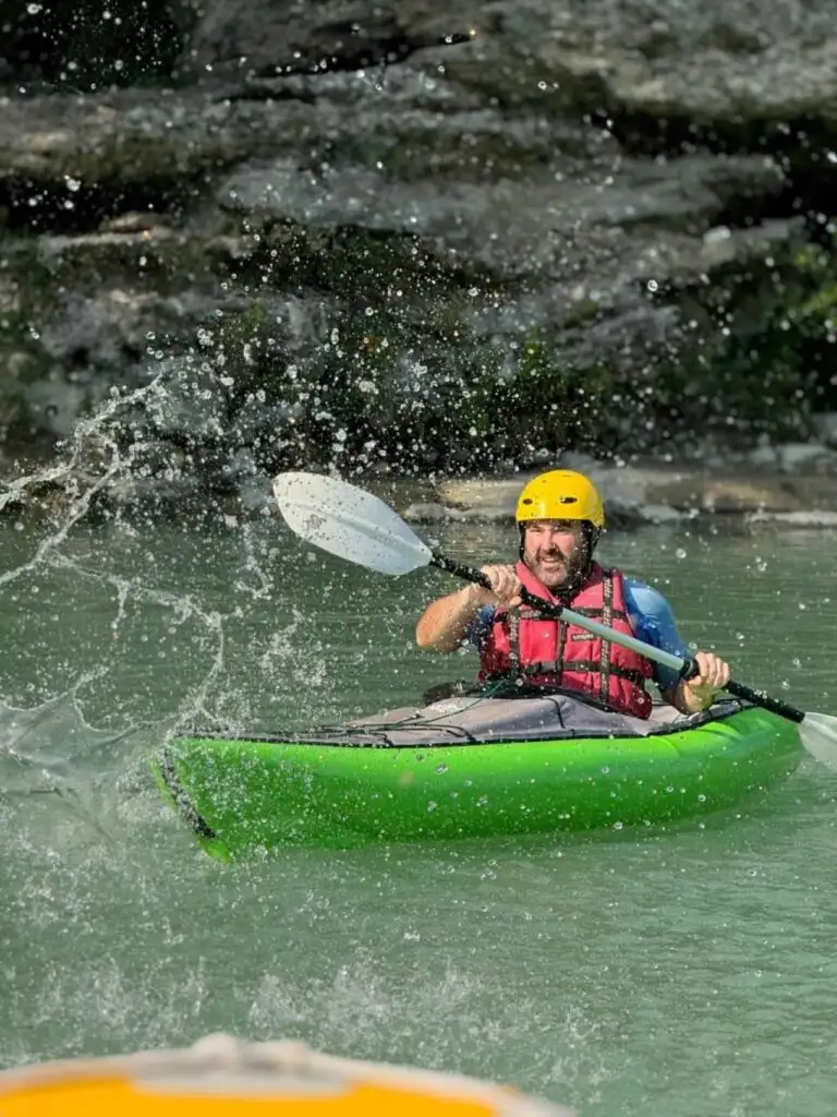 kayaking on the Vjosa River in Permet Albania